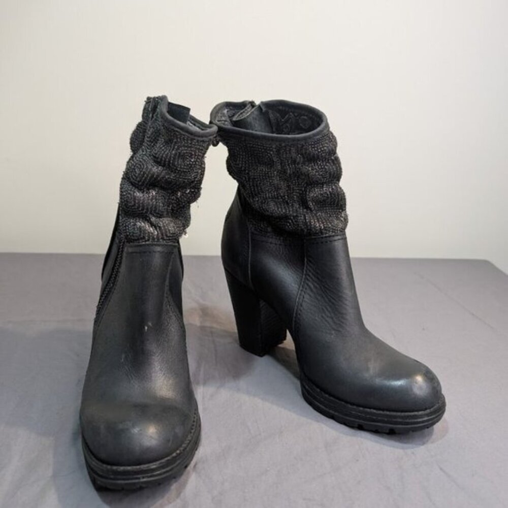 Black Bunker Ankle Boots Size 38